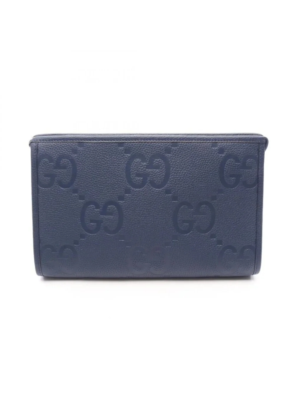 Gucci Clutch Jumbo GG Pouch Navy Leather